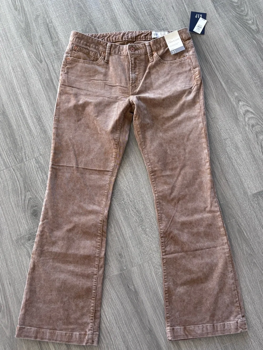 NWT brown GAP Corduroy Flare Pants women’s size 31/12 - Picture 1 of 4